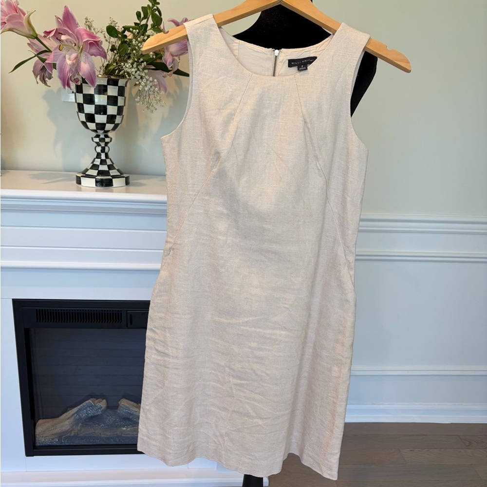 Willi Smith Sleeveless Mini Dress in Blush Cream